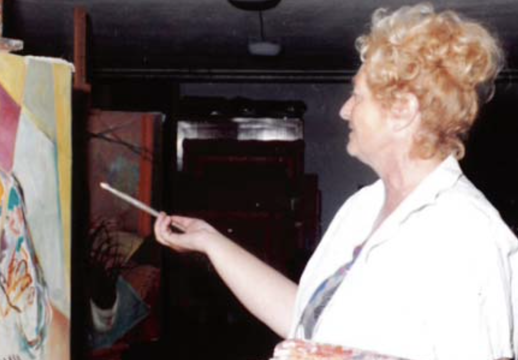 Matilde Izzia di Ricaldone painting at the easel